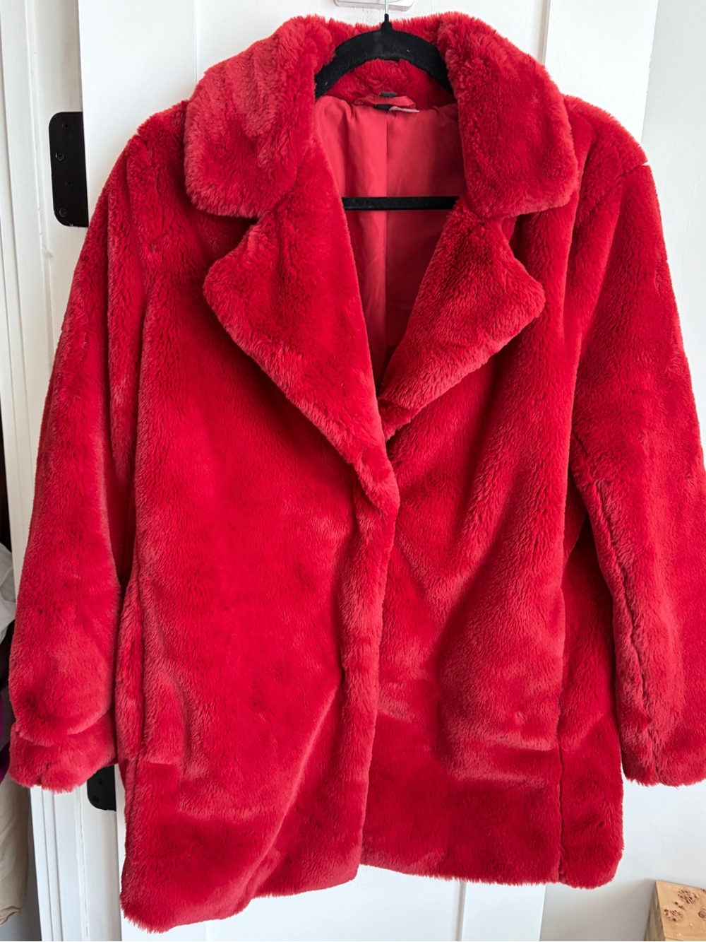 Red Faux Fur Coat